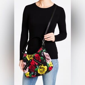 Vera Bradley Havana Rose Vivian Hobo Bag Retired Floral Quilted Large